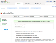Tablet Screenshot of lithuania.visahq.com.au