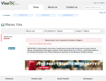 Tablet Screenshot of macau.visahq.com.ng