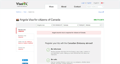 Desktop Screenshot of angola.visahq.ca