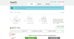 Desktop Screenshot of benin.visahq.ca