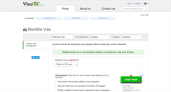 Desktop Screenshot of namibia.visahq.com.au