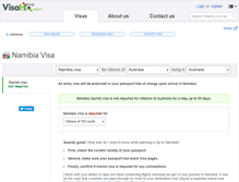 Tablet Screenshot of namibia.visahq.com.au