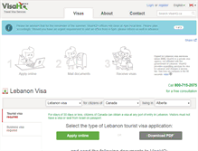 Tablet Screenshot of lebanon.visahq.ca