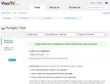 Tablet Screenshot of hungary.visahq.com.au