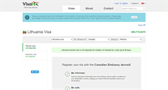 Desktop Screenshot of lithuania.visahq.ca