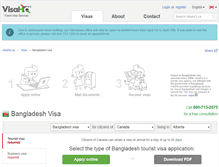 Tablet Screenshot of bangladesh.visahq.ca