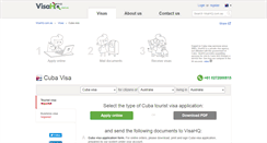 Desktop Screenshot of cuba.visahq.com.au