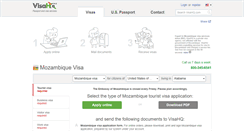 Desktop Screenshot of mozambique.visahq.com