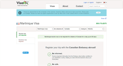Desktop Screenshot of martinique.visahq.ca
