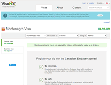 Tablet Screenshot of montenegro.visahq.ca