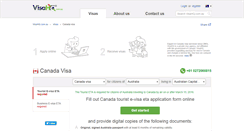 Desktop Screenshot of canada.visahq.com.au
