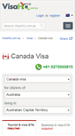 Mobile Screenshot of canada.visahq.com.au