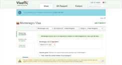Desktop Screenshot of montenegro.visahq.co.uk