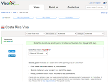 Tablet Screenshot of costa-rica.visahq.com.au