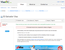Tablet Screenshot of el-salvador.visahq.com.ng