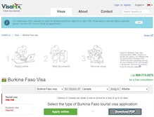 Tablet Screenshot of burkina-faso.visahq.ca