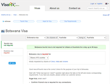 Tablet Screenshot of botswana.visahq.com.au