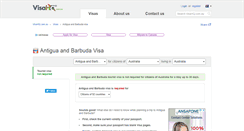 Desktop Screenshot of antigua-barbuda.visahq.com.au