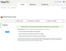 Tablet Screenshot of dominica.visahq.com.au