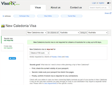 Tablet Screenshot of new-caledonia.visahq.com.au