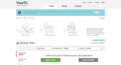 Desktop Screenshot of ghana.visahq.ca