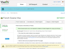 Tablet Screenshot of french-guiana.visahq.co.uk