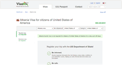 Desktop Screenshot of albania.visahq.com