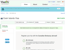 Tablet Screenshot of cook-islands.visahq.ca